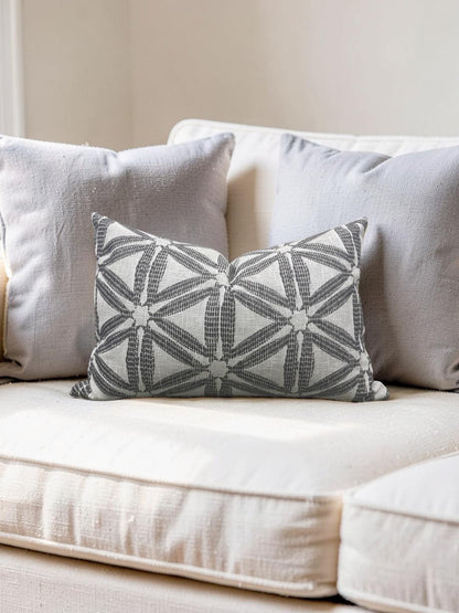 Lumbar Pillow Delta Charcoal 12x18" Knife Edge Cover