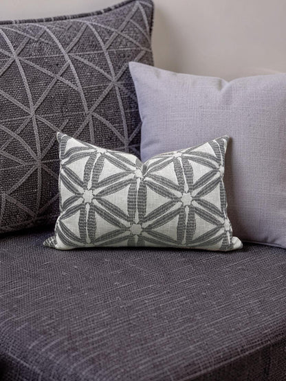 Lumbar Pillow Delta Charcoal 12x18" Knife Edge Cover