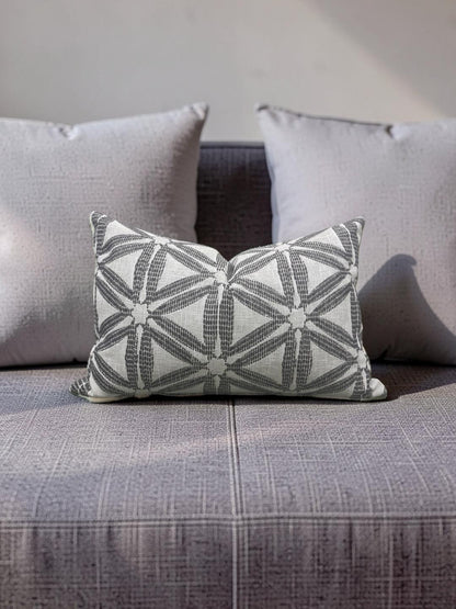 Lumbar Pillow Delta Charcoal 12x18" Knife Edge Cover