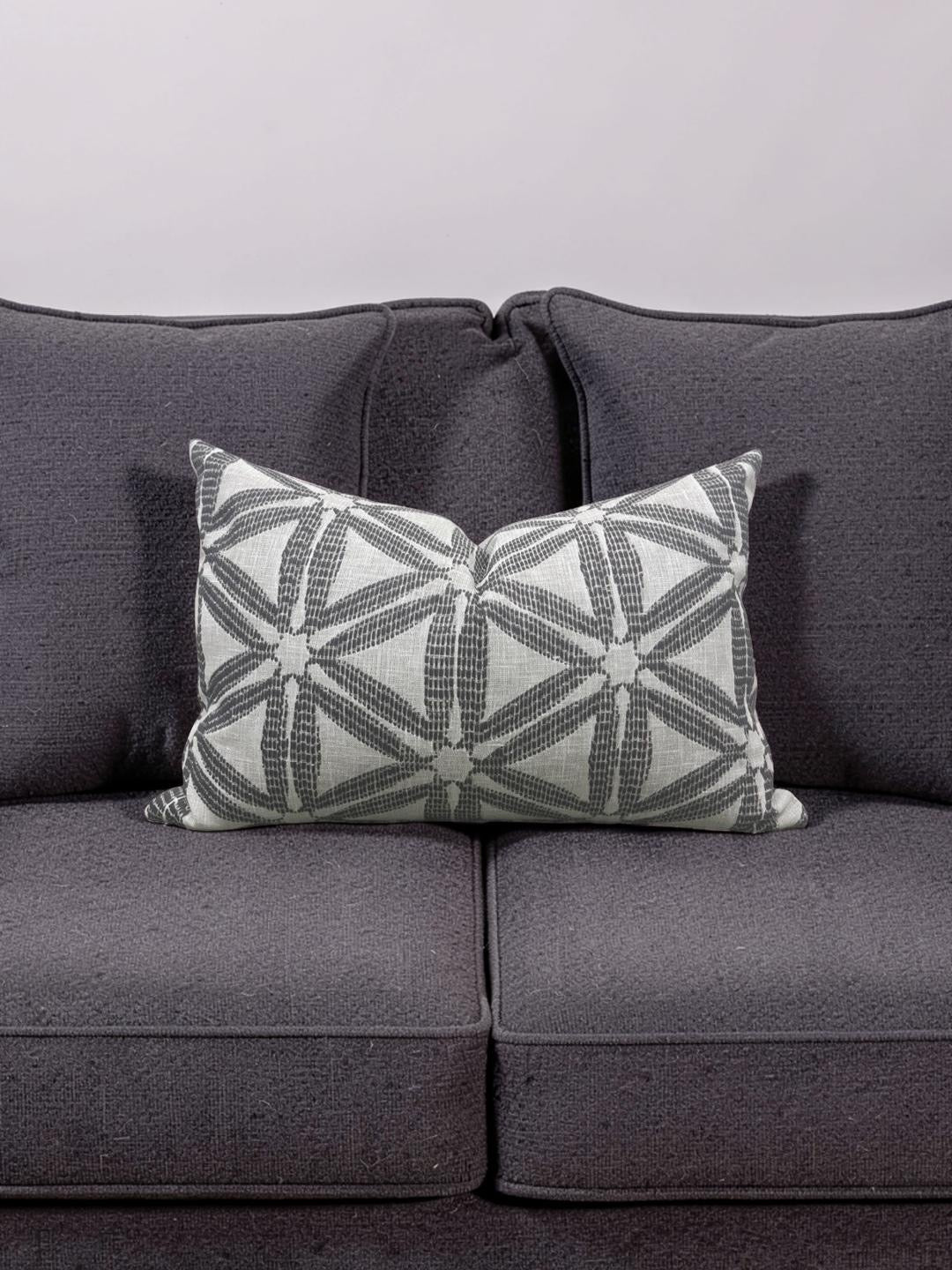 Lumbar Pillow Delta Charcoal 12x18" Knife Edge Cover