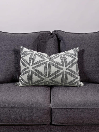 Lumbar Pillow Delta Charcoal 12x18" Knife Edge Cover