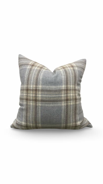 Plaid Decorative Pillow Erskine Plaid Old Blue 22x22" Knife Edge Cover