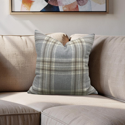 Plaid Decorative Pillow Erskine Plaid Old Blue 22x22" Knife Edge Cover