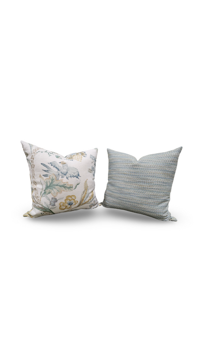 Decorative Pillow Belvedere Blue 22x22" Knife Edge Cover