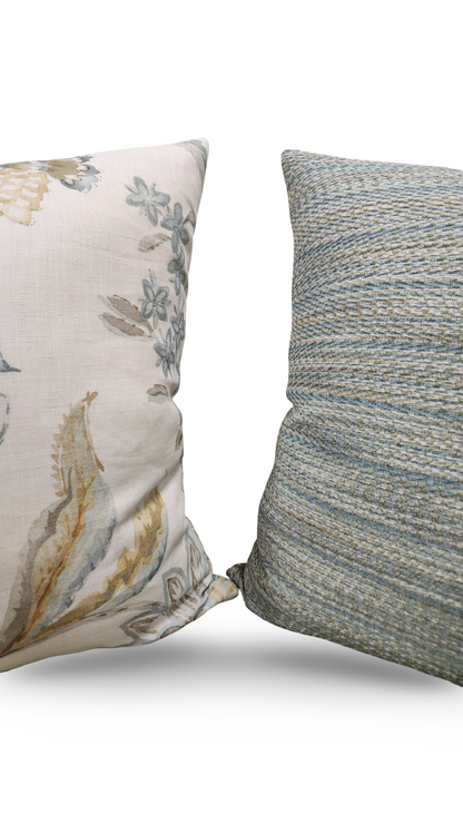 Decorative Pillow Belvedere Blue 22x22" Knife Edge Cover