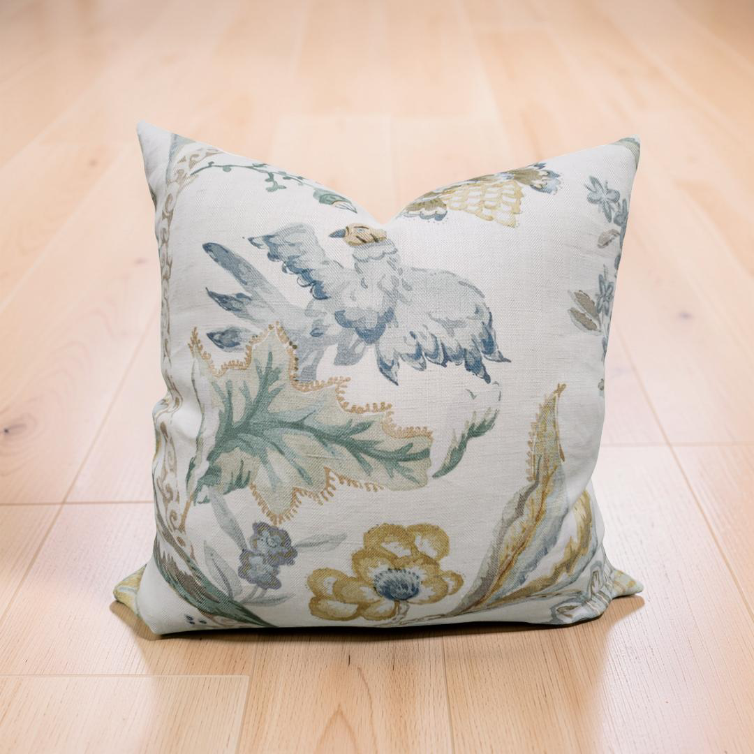 Decorative Pillow Belvedere Blue 22x22" Knife Edge Cover