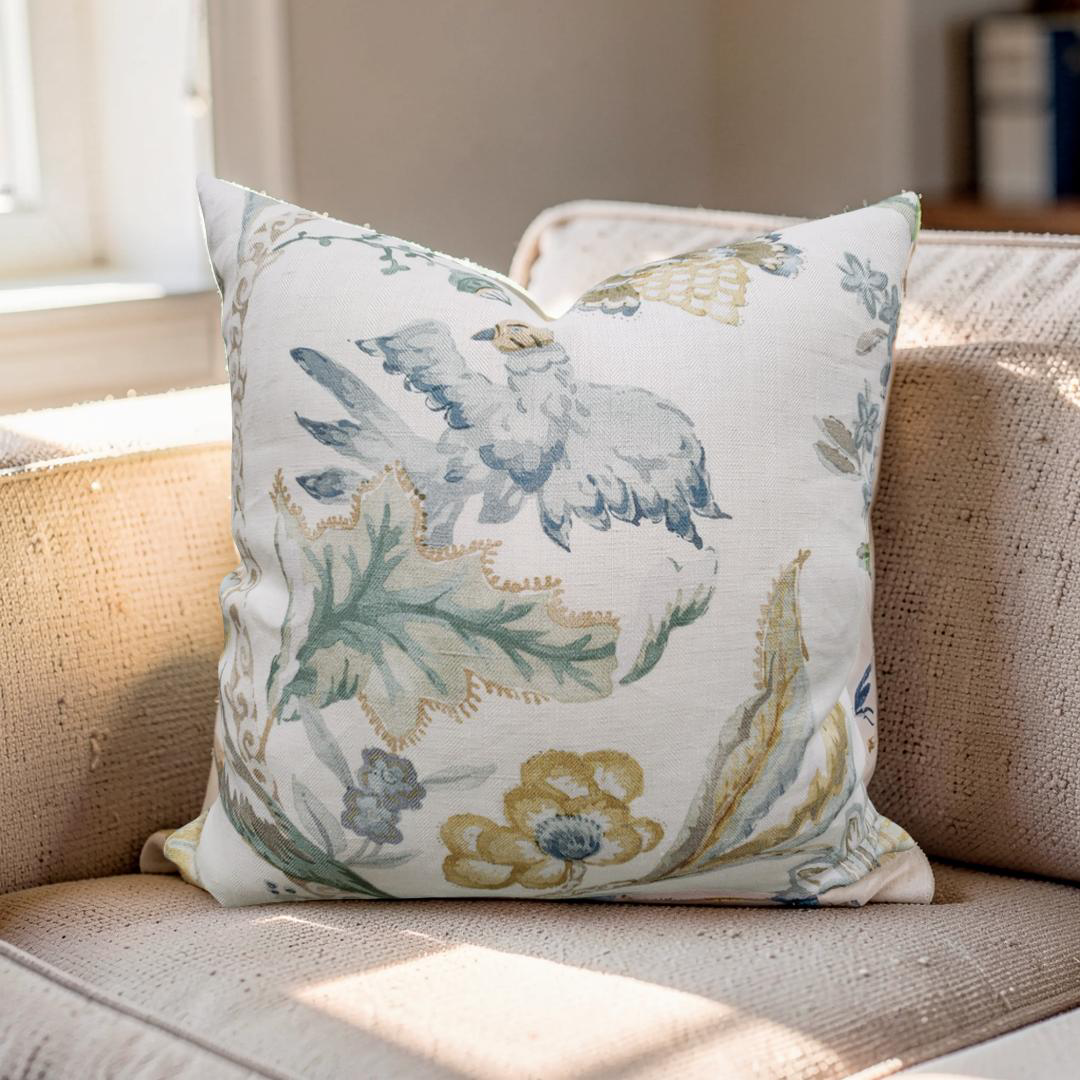 Decorative Pillow Belvedere Blue 22x22" Knife Edge Cover