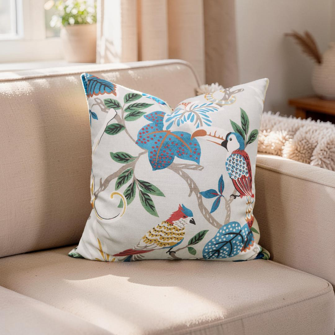Colorful Decorative Pillow Indira Multi 18x18" Knife Edge Cover