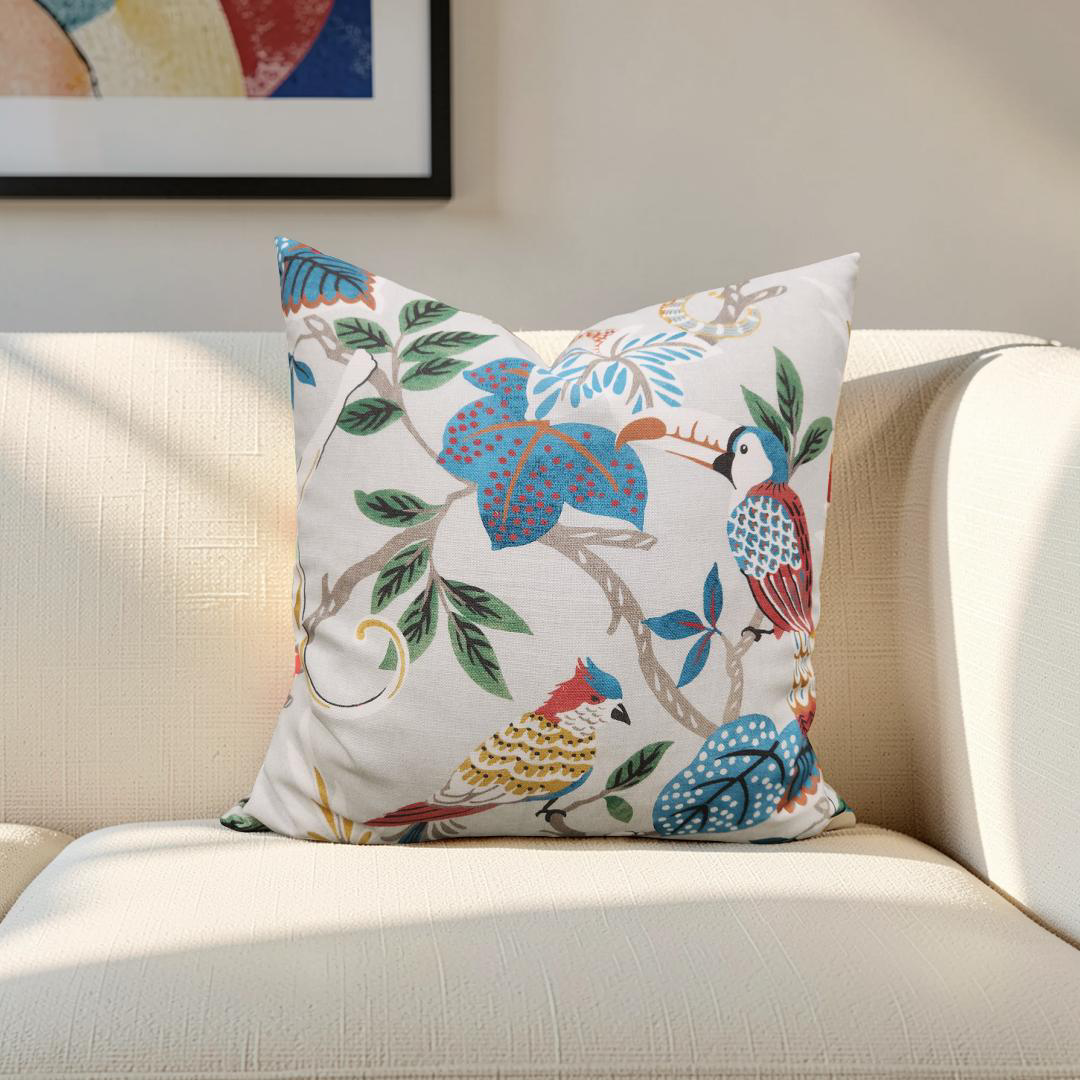 Colorful Decorative Pillow Indira Multi 18x18" Knife Edge Cover