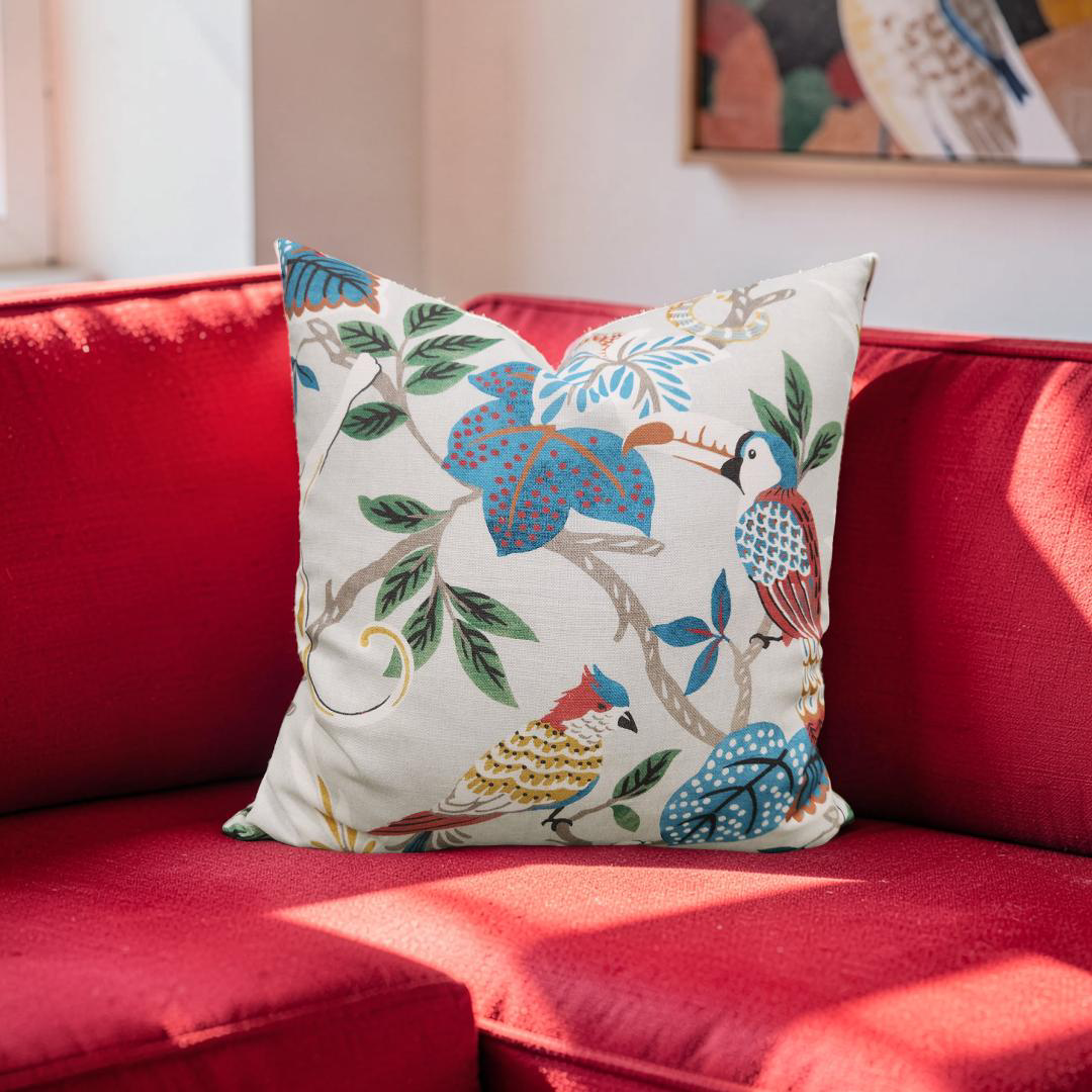 Colorful Decorative Pillow Indira Multi 18x18" Knife Edge Cover