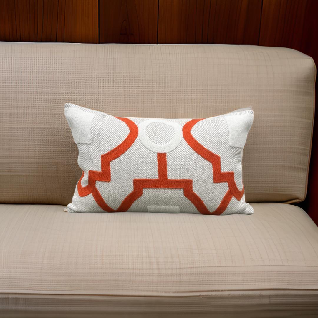 Tanvi Orange 12x18" Knife Edge Decorative Lumbar Pillow