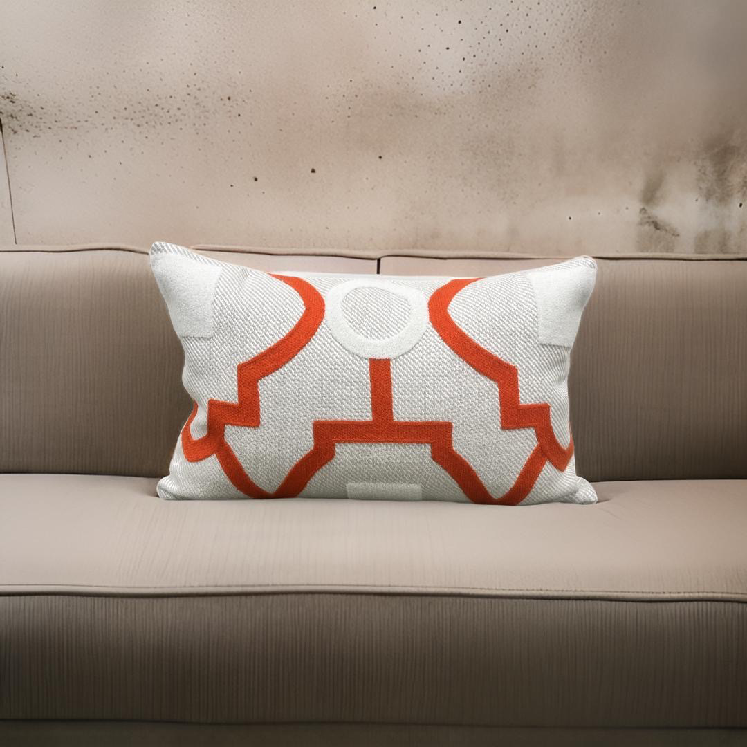 Tanvi Orange 12x18" Knife Edge Decorative Lumbar Pillow