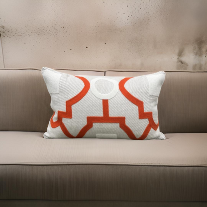 Tanvi Orange 12x18" Knife Edge Decorative Lumbar Pillow