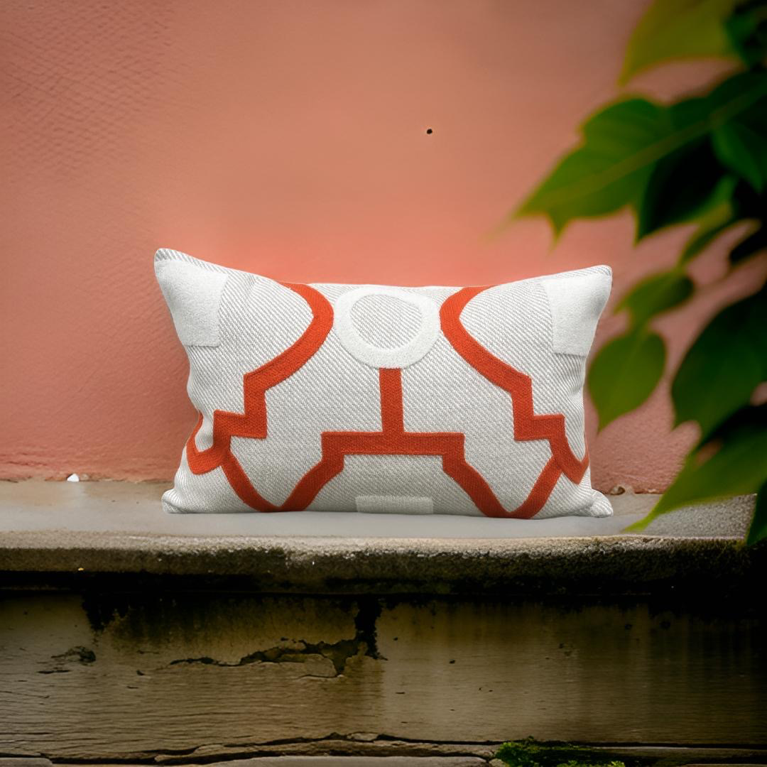 Tanvi Orange 12x18" Knife Edge Decorative Lumbar Pillow