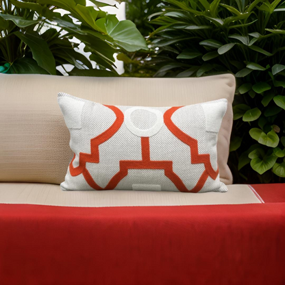 Tanvi Orange 12x18" Knife Edge Decorative Lumbar Pillow