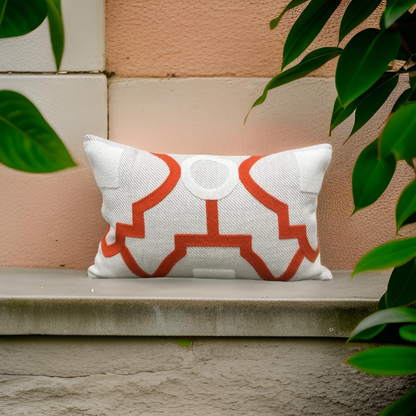 Tanvi Orange 12x18" Knife Edge Decorative Lumbar Pillow