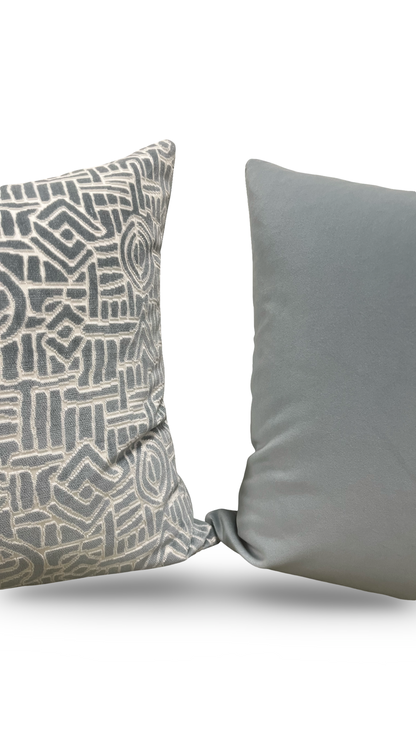 Decorative Pillow Glacier Raised Velvet 22x22" Knife Edge Cover