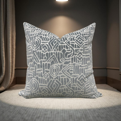 Decorative Pillow Glacier Raised Velvet 22x22" Knife Edge Cover