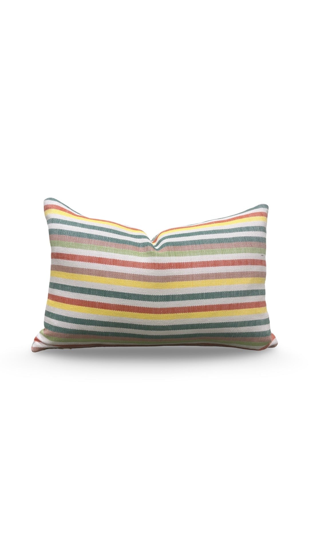 Lumbar Pillow Multi Colored Stripe 12x18" Knife Edge Cover
