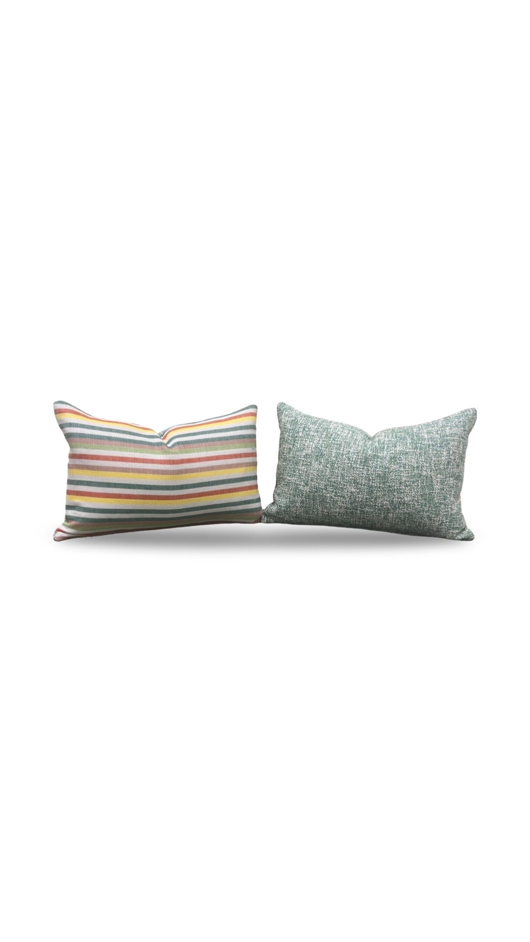 Lumbar Pillow Multi Colored Stripe 12x18" Knife Edge Cover