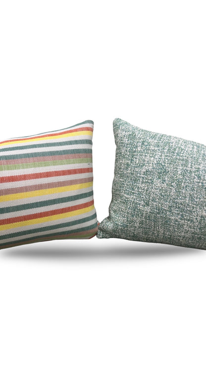 Lumbar Pillow Multi Colored Stripe 12x18" Knife Edge Cover