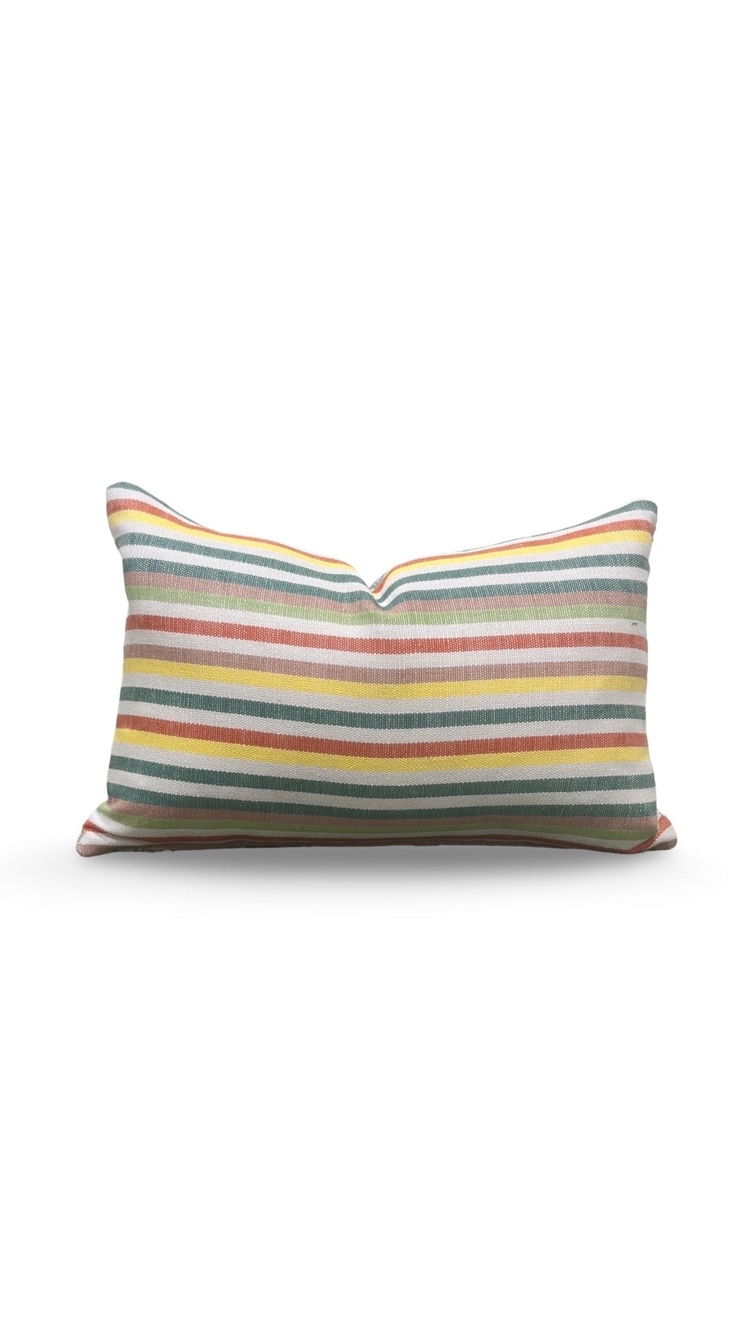 Lumbar Pillow Multi Colored Stripe 12x18" Knife Edge Cover