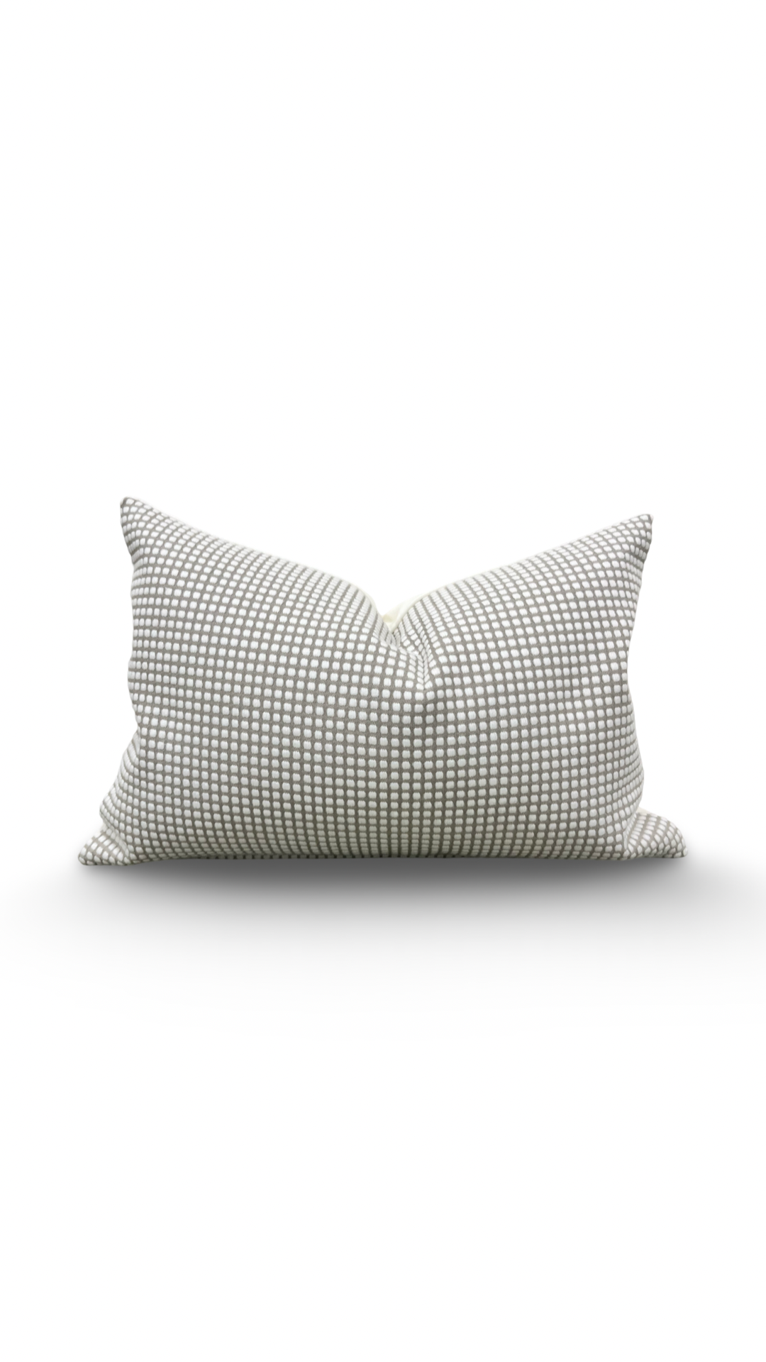 Cream Raised Polka Dots on Tan 12x18" Knife Edge Decorative Lumbar Pillow
