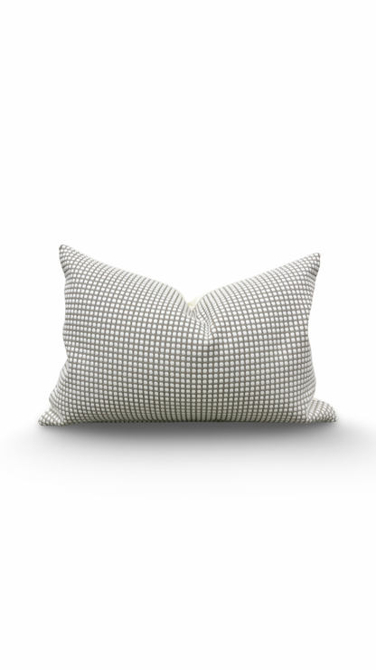 Cream Raised Polka Dots on Tan 12x18" Knife Edge Decorative Lumbar Pillow