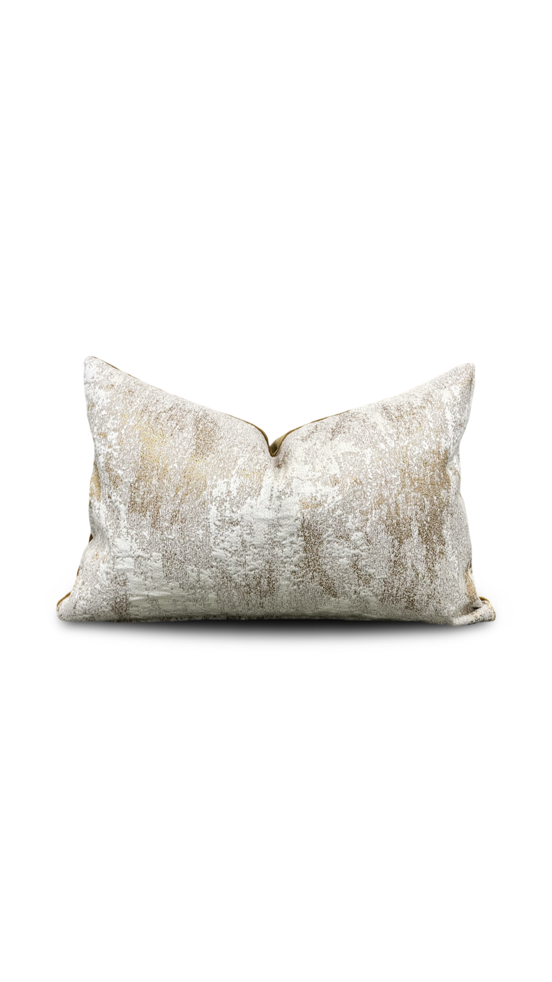 Cream and Gold Paint Stroke 12x18" Knife Edge Decorative Lumbar Pillow
