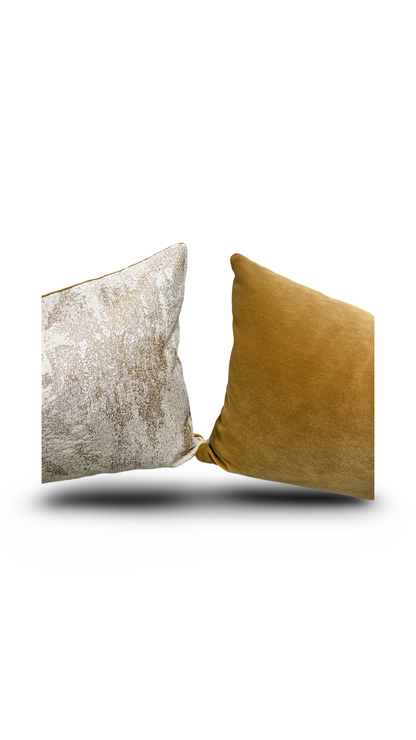 Cream and Gold Paint Stroke 12x18" Knife Edge Decorative Lumbar Pillow