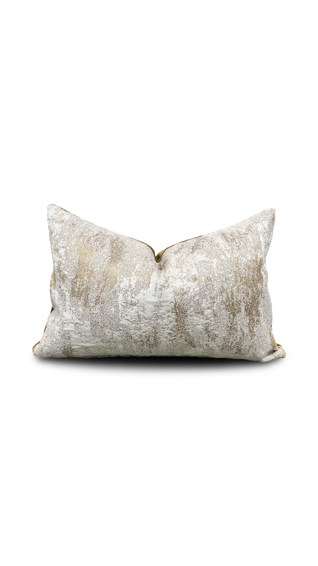 Cream and Gold Paint Stroke 12x18" Knife Edge Decorative Lumbar Pillow