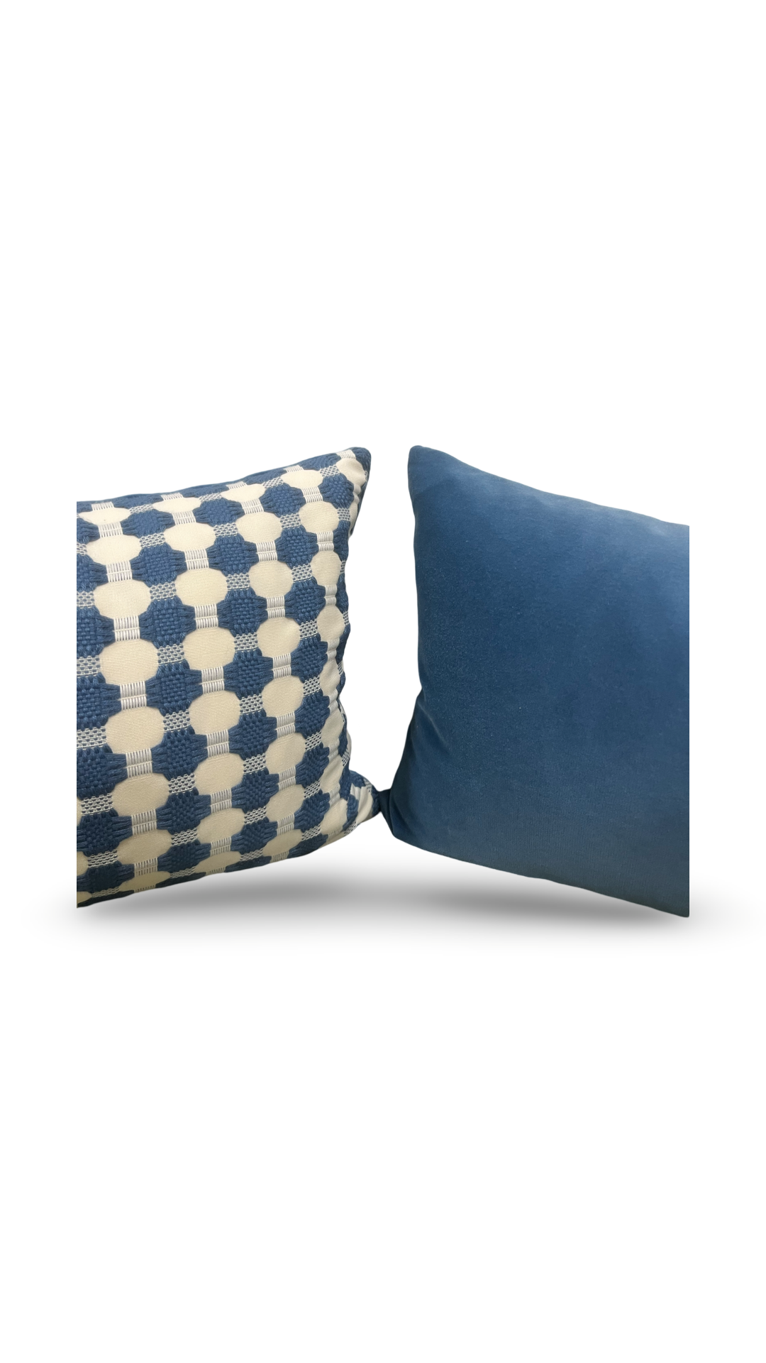 Cream with Blue Polka Dots 12X18" Knife Edge Decorative Lumbar Pillow