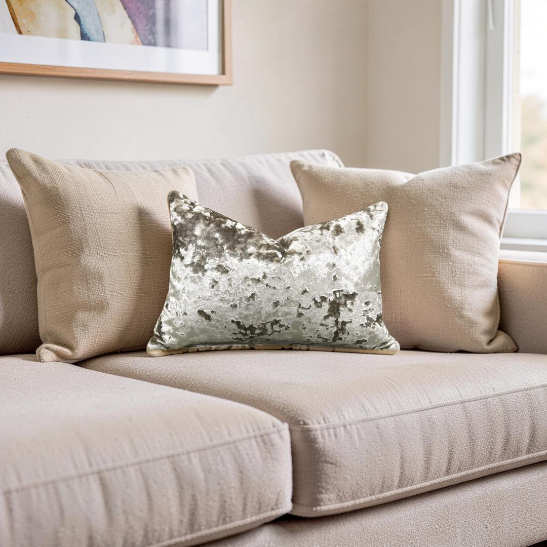 Crushed Velvet Knife Edge 12x18" Lumbar Pillow Cover