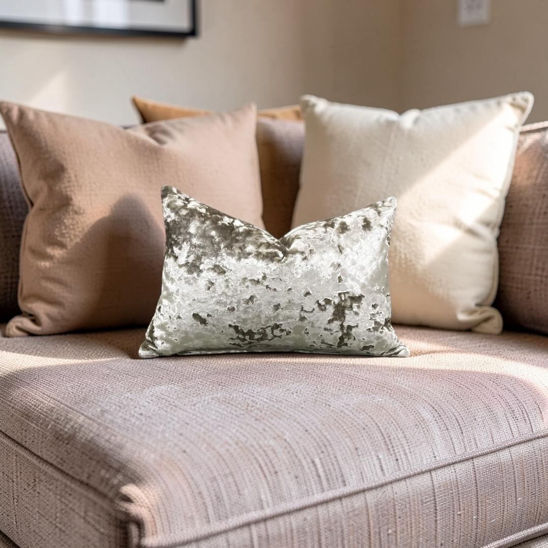 Crushed Velvet Knife Edge 12x18" Lumbar Pillow Cover