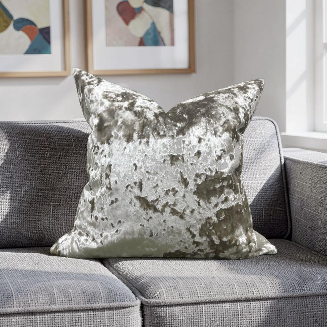 Crushed Velvet Decorative Pillow 24x24" Knife Edge Cover