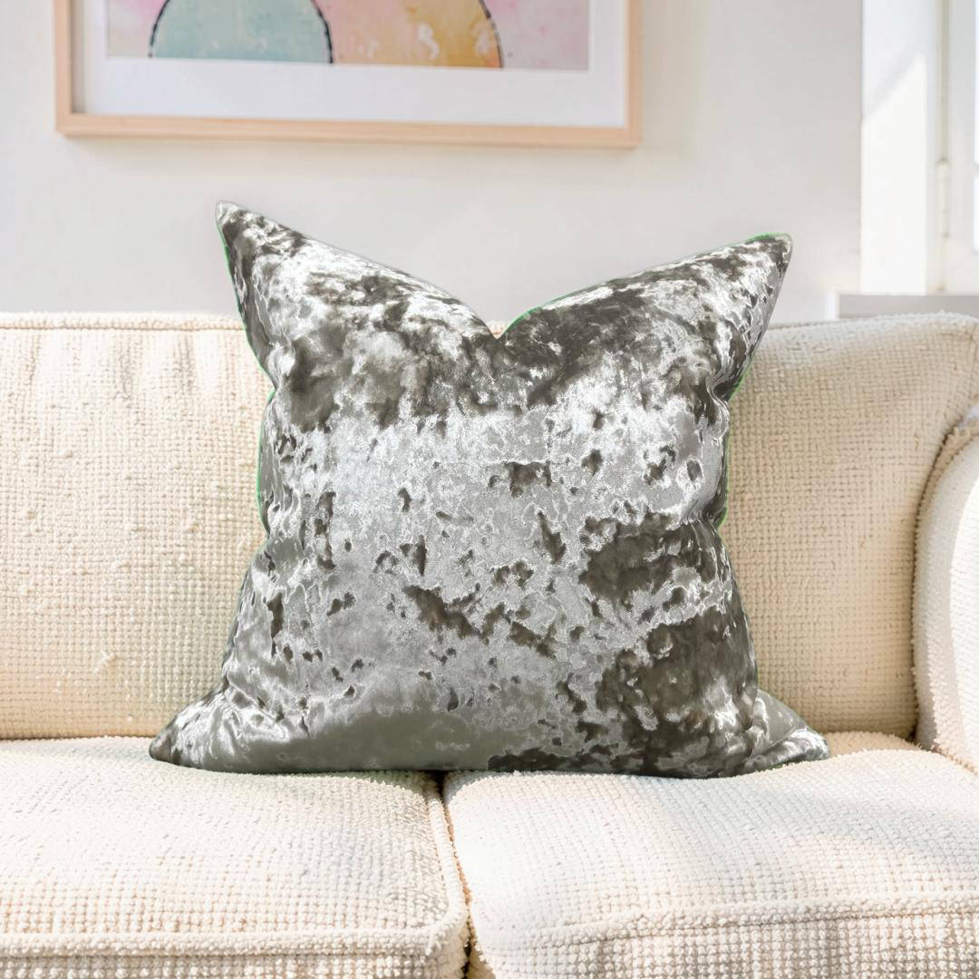 Crushed Velvet Decorative Pillow 24x24" Knife Edge Cover