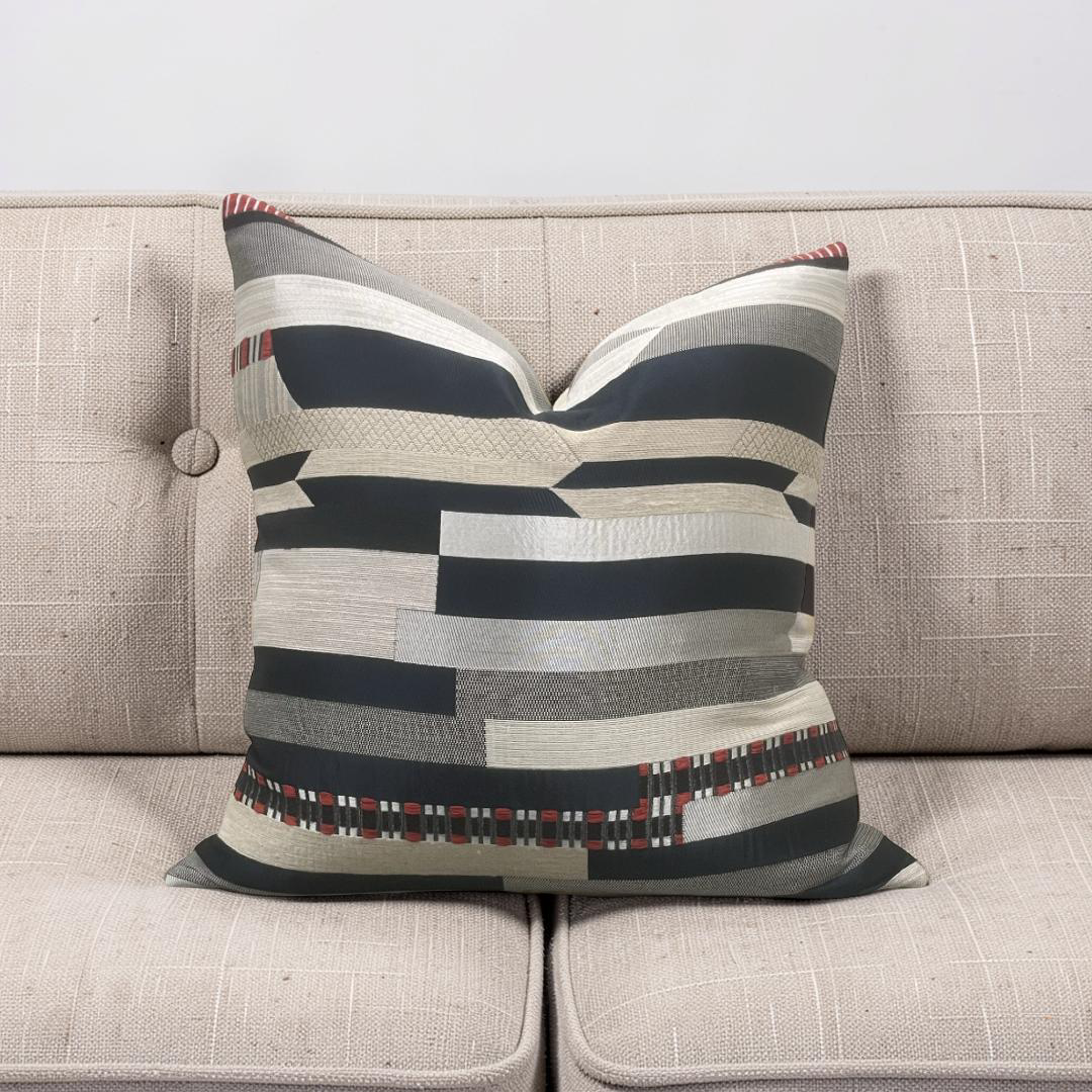 Dedar Decorative Pillow Babelia Abstract Jacquard 22x22" Knife Edge Cover