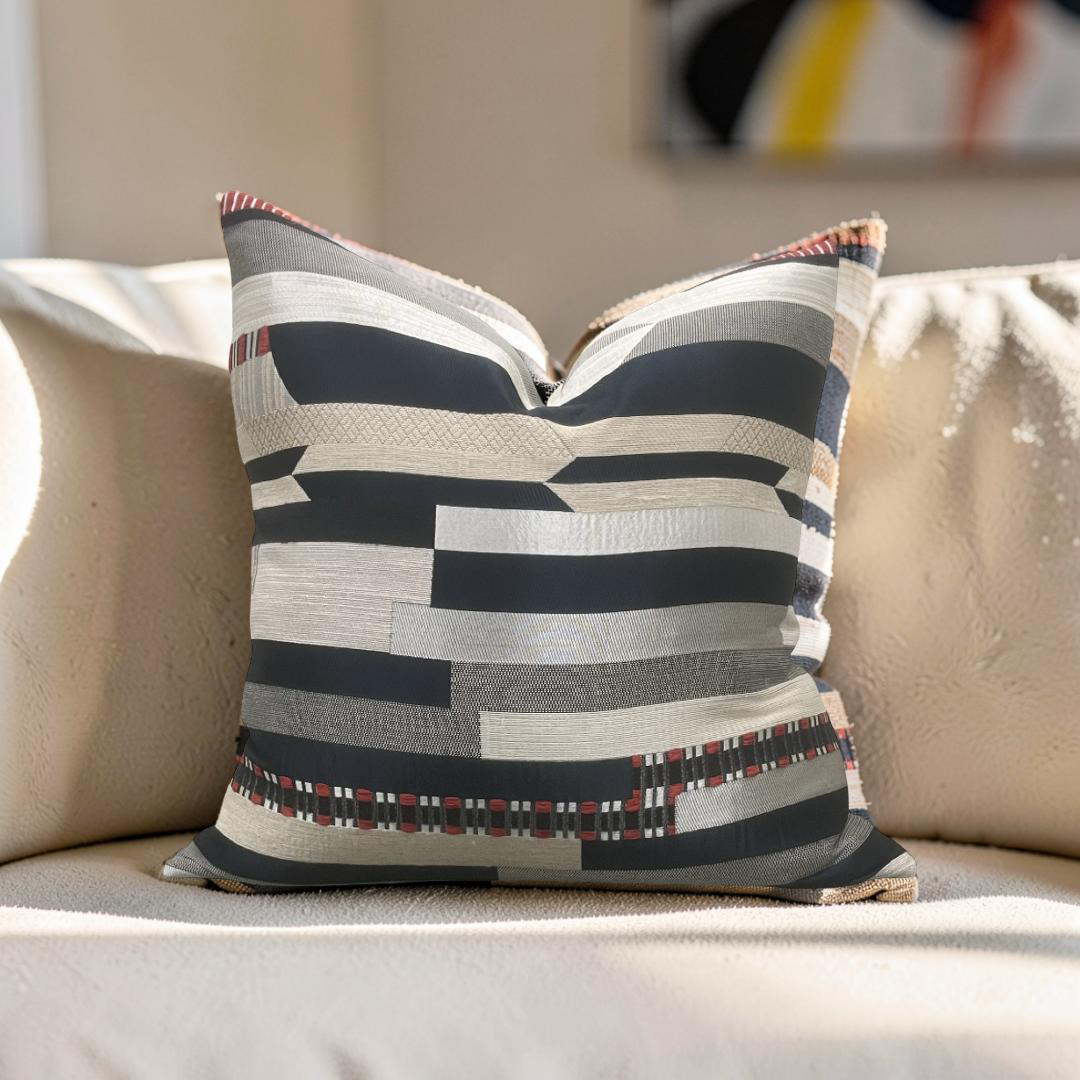 Dedar Decorative Pillow Babelia Abstract Jacquard 22x22" Knife Edge Cover