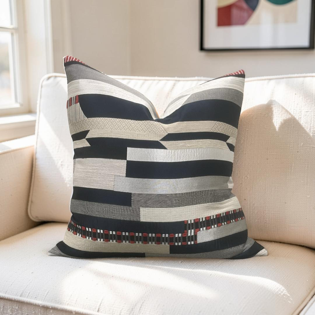 Dedar Decorative Pillow Babelia Abstract Jacquard 22x22" Knife Edge Cover