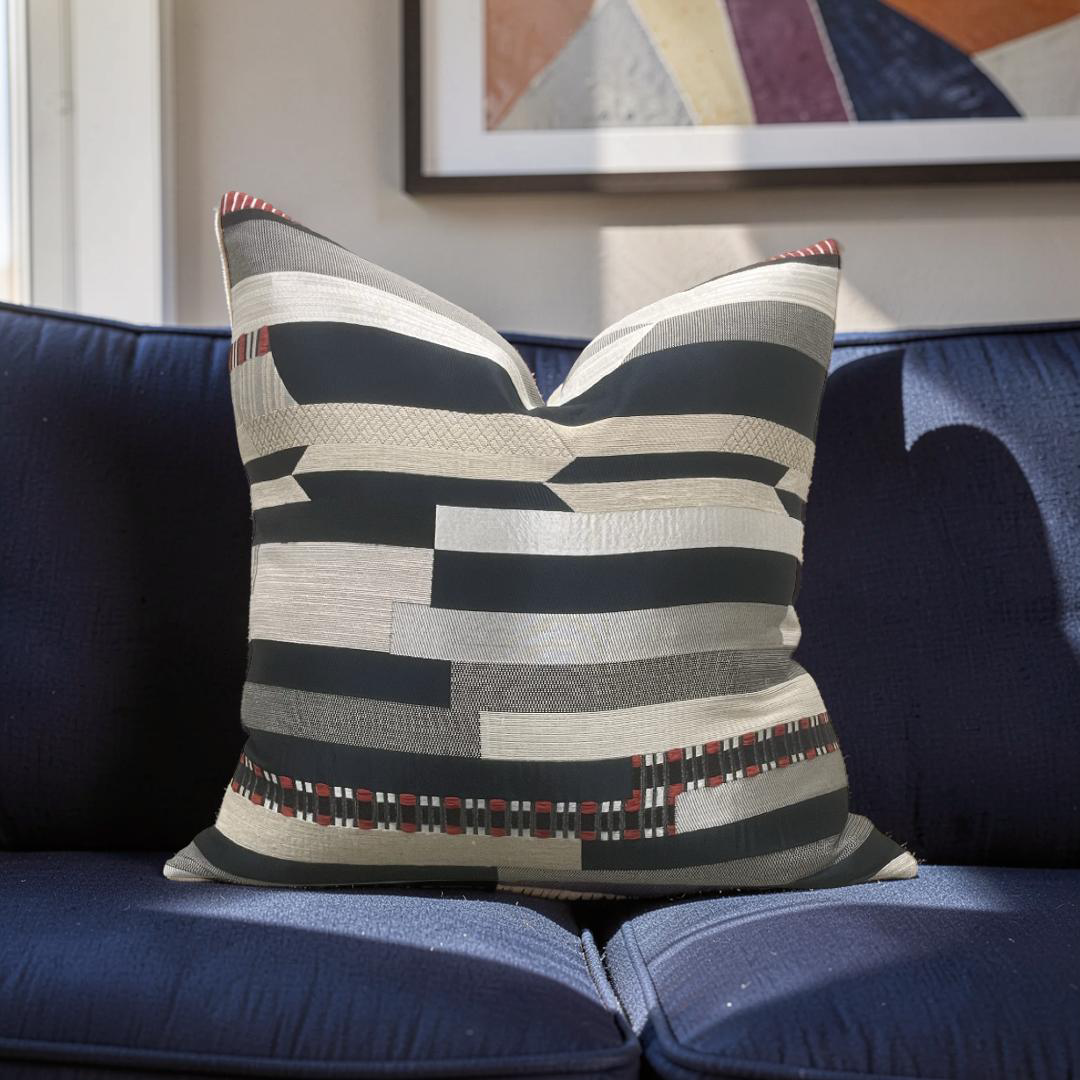 Dedar Decorative Pillow Babelia Abstract Jacquard 22x22" Knife Edge Cover