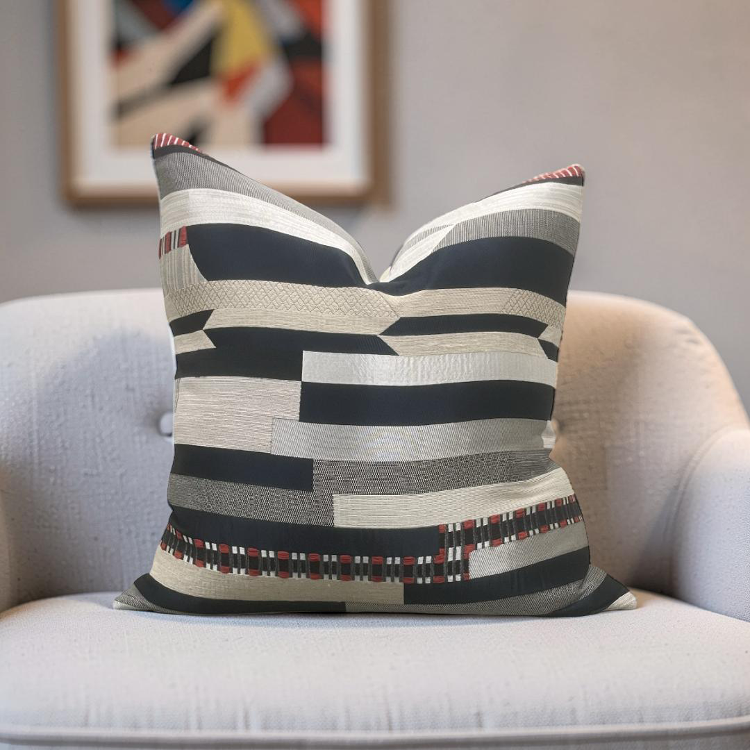 Dedar Decorative Pillow Babelia Abstract Jacquard 22x22" Knife Edge Cover