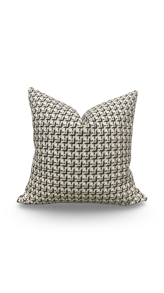 Designer Fabric Cherie Ivory 20x20" Knife Edge Decorative Throw Pillow