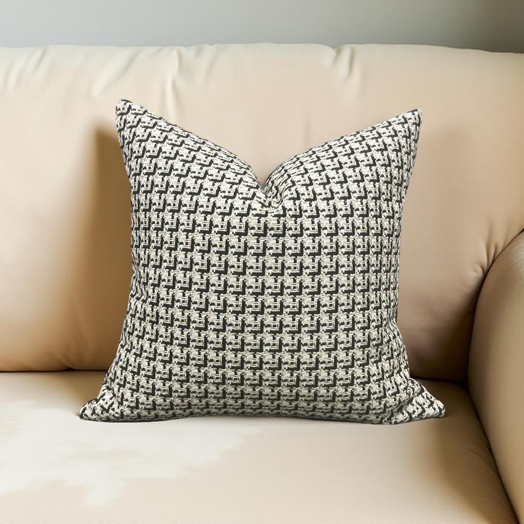 Designer Fabric Cherie Ivory 20x20" Knife Edge Decorative Throw Pillow