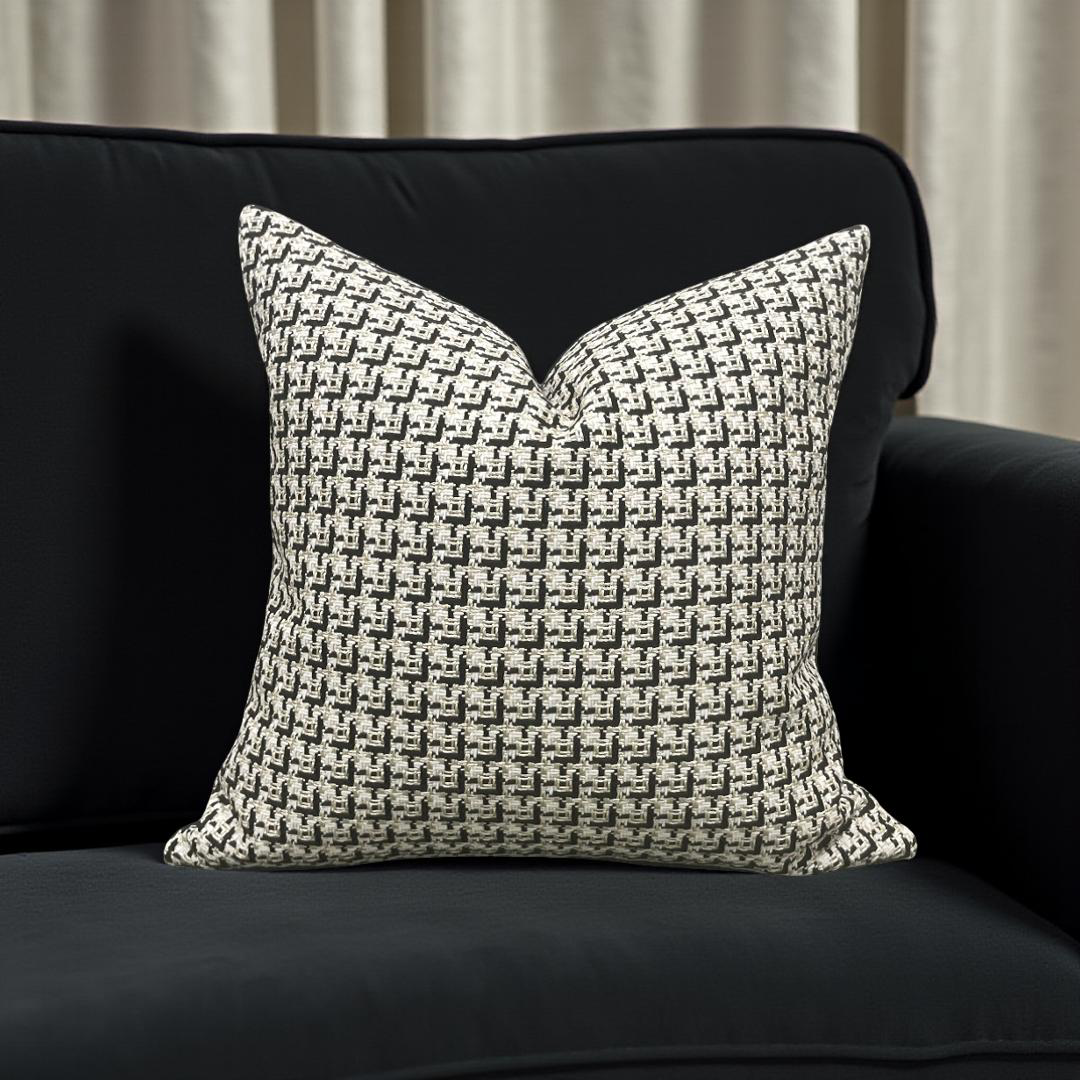 Designer Fabric Cherie Ivory 20x20" Knife Edge Decorative Throw Pillow