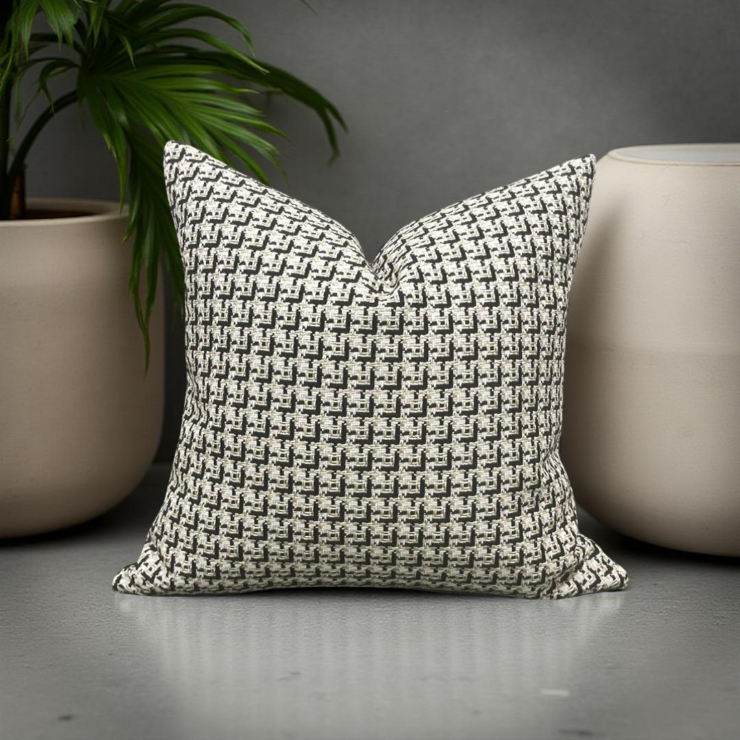Designer Fabric Cherie Ivory 20x20" Knife Edge Decorative Throw Pillow
