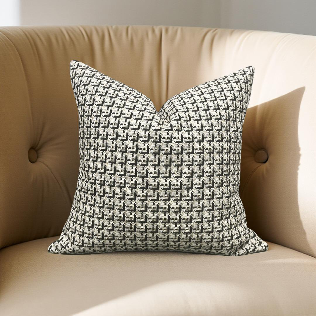 Designer Fabric Cherie Ivory 20x20" Knife Edge Decorative Throw Pillow