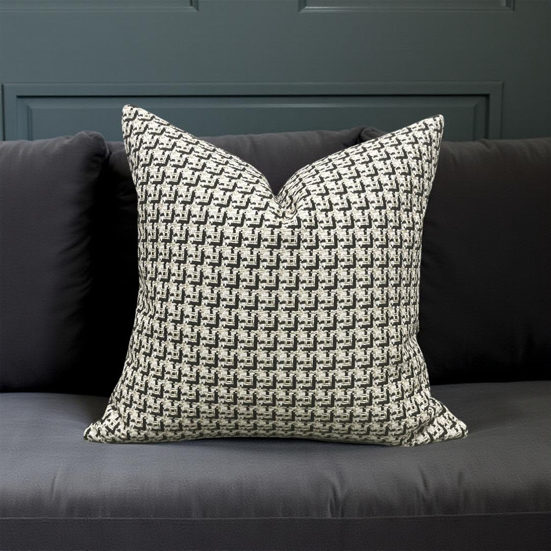 Designer Fabric Cherie Ivory 20x20" Knife Edge Decorative Throw Pillow