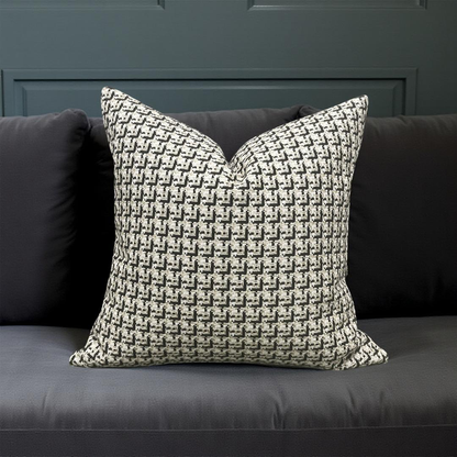 Designer Fabric Cherie Ivory 20x20" Knife Edge Decorative Throw Pillow