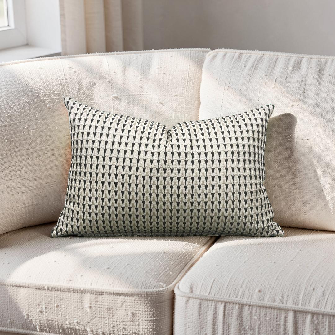 Dedar Lumbar Pillow White Cadillac 12X18" Knife Edge Cover