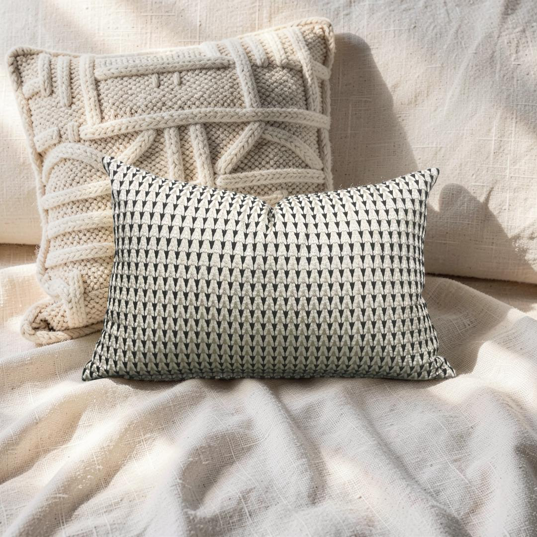 Dedar Lumbar Pillow White Cadillac 12X18" Knife Edge Cover